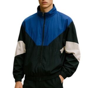 VINTAGE 90s NWT Mens Baggy Performance  Windbreaker Bomber Jacket Blokecore L